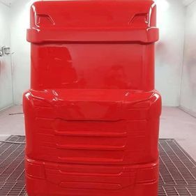 Toy lorry resprayed red